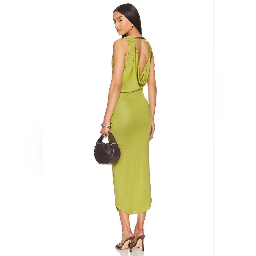 NWT Asta Resort Chloe Backless Maxi Dress Chartreuse Size Small